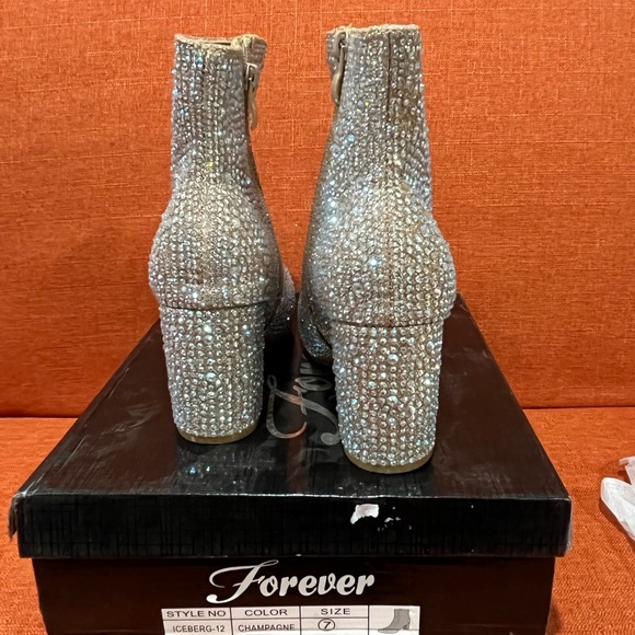 Forever Link Glittering Champagne Ankle Boots - Picture 4 of 6